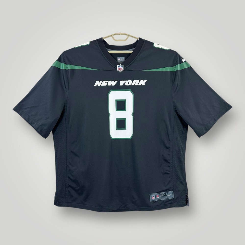 New York Jets Nike Jersey Mens 3XL Black NFL Football Aaron Rodgers 8 On Field